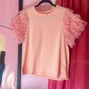 Entro Pink Puff Sleeve Women’s Blouse Top; Entro Clothing Brand